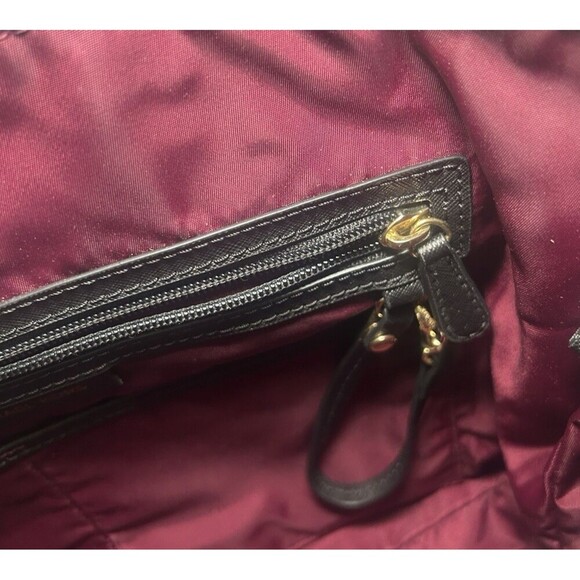 Kelsey Medium Top-Zip Nylon Shoulder/Tote Bag in Burgundy - Picture 12 of 15